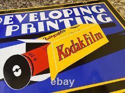 Panneau en porcelaine Kodak Développement et impression de film recto verso en métal suspendu