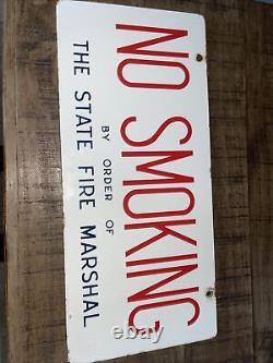 Panneau en porcelaine Original Double Face Interdiction de fumer Par Ordre du Marshal des Pompiers de l'État