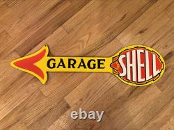 Panneau en porcelaine de station-service Shell vintage double face