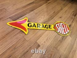 Panneau en porcelaine de station-service Shell vintage double face