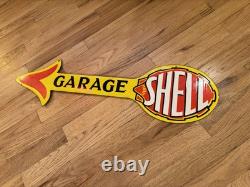 Panneau en porcelaine de station-service Shell vintage double face