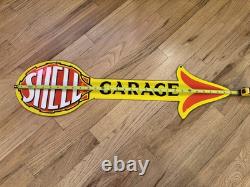 Panneau en porcelaine de station-service Shell vintage double face