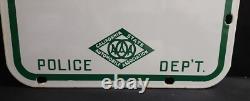 Panneau en porcelaine double face Département de police Association automobile de l'État de Californie Heures de stationnement