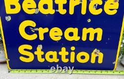 Panneau en porcelaine double face EARLY Beatrice Cream Station 22 x 18 Publicité