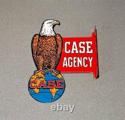 Panneau en porcelaine double face Eagle Machinery Vintage 18 Case pour voiture, gaz, huile, camion