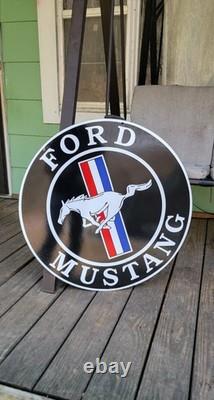 Panneau en porcelaine double face Ford Mustang de 30 pouces