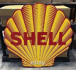 Panneau en porcelaine double face SHELL Oil & Gasoline Seashell, 30 x 30