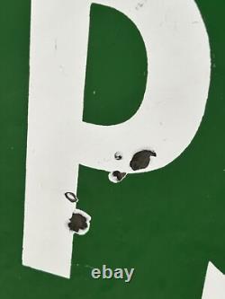 Panneau en porcelaine lourd recto-verso Vintage 1952 S & H Green Stamps 20x28