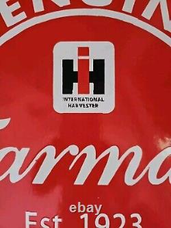 Panneau en porcelaine vintage Farmall double face International Harvester