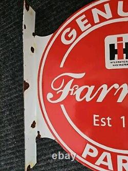 Panneau en porcelaine vintage Farmall double face International Harvester