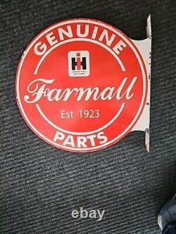 Panneau en porcelaine vintage Farmall double face International Harvester