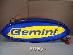 Panneau lumineux double face suspendu Vintage GEMINI AUTOMOTIVE CARE GOODYEAR