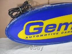 Panneau lumineux double face suspendu Vintage GEMINI AUTOMOTIVE CARE GOODYEAR