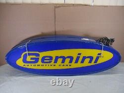 Panneau lumineux double face suspendu Vintage GEMINI AUTOMOTIVE CARE GOODYEAR