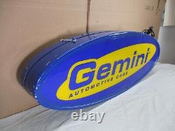 Panneau lumineux double face suspendu Vintage GEMINI AUTOMOTIVE CARE GOODYEAR