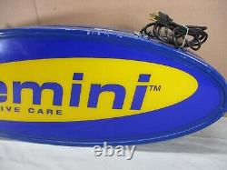 Panneau lumineux double face suspendu Vintage GEMINI AUTOMOTIVE CARE GOODYEAR