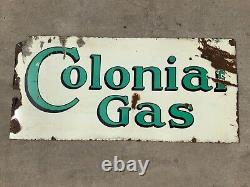 Panneau original en porcelaine double face de gaz colonial