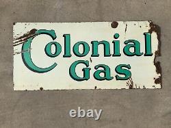Panneau original en porcelaine double face de gaz colonial