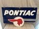 Panneau Publicitaire Pontiac En &eacute;mail De Porcelaine Double Face 32 X 20