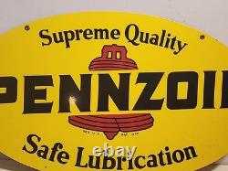 Panneau publicitaire double face Pennzoil de 40 ans Allen Morrison 10-86 état NOS