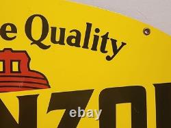 Panneau publicitaire double face Pennzoil de 40 ans Allen Morrison 10-86 état NOS