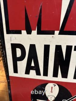 Panneau publicitaire en peinture Masury recto verso rare