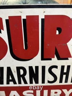 Panneau publicitaire en peinture Masury recto verso rare