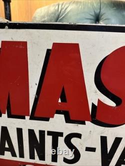 Panneau publicitaire en peinture Masury recto verso rare