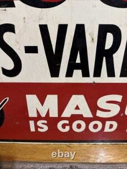 Panneau publicitaire en peinture Masury recto verso rare