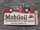Panneau Publicitaire En Porcelaine Mobiloil Double Face Avec Bride 14 X 10