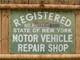 Panneau Recto Verso Vert Vintage De L&rsquo;atelier De R&eacute;paration De V&eacute;hicules Automobiles De L&rsquo;&Eacute;tat De New York. No. 7096956
