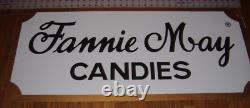 Panneau suspendu double face vintage Fannie May Chocolats