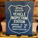 Panneau Vintage Recto Verso Officiel De Station D&rsquo;inspection Des V&eacute;hicules Du Kentucky
