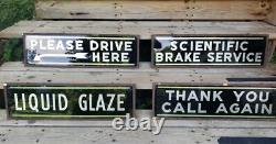 Panneaux publicitaires de service automobile à double face en verre réfléchissant des années 1930