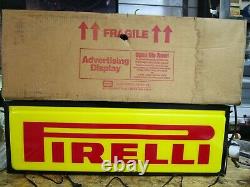 Pirelli Double Sided Lighted Sign 36 X 12 New Old Stock Original Box Dualite