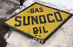 Plaque À Gaz Sunoco En Porcelaine À Double Face Avec Diamant