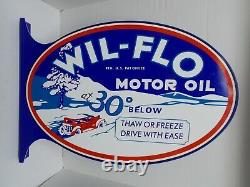 Plaque De Reproduction De L'huile Moteur Wil-flo De Porcelaine, 221⁄2 X 143⁄4