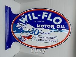 Plaque De Reproduction De L'huile Moteur Wil-flo De Porcelaine, 221⁄2 X 143⁄4