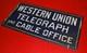 Plaque Western Union Telegraph Des Ann&eacute;es 1930 En Porcelaine Originale 24 X 12 Double Face