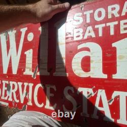 Plaque de service de batterie Willard en porcelaine rare double face antique 1917 #2