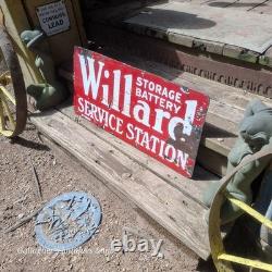 Plaque de service de batterie Willard en porcelaine rare double face antique 1917 #2