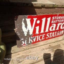 Plaque de service de batterie Willard en porcelaine rare double face antique 1917 #2