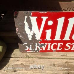 Plaque de service de batterie Willard en porcelaine rare double face antique 1917 #2