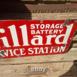 Plaque de service de batterie Willard en porcelaine rare double face antique 1917 #2