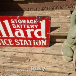 Plaque de service de batterie Willard en porcelaine rare double face antique 1917 #2
