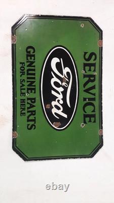 Plaque émaillée Ford en porcelaine, taille 33 x 20 pouces, double face