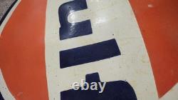 Plaque émaillée Gulf en porcelaine, taille 29 pouces, double face