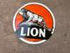 Plaque &eacute;maill&eacute;e Lion En Porcelaine, Taille 30 X 30 Pouces, Double Face
