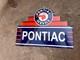 Plaque &eacute;maill&eacute;e Pontiac En Porcelaine, Taille 36 X 24 Pouces, Double Face