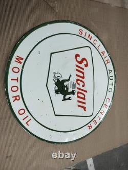 Plaque émaillée Porcelain Sinclair 30 x 30 pouces double face